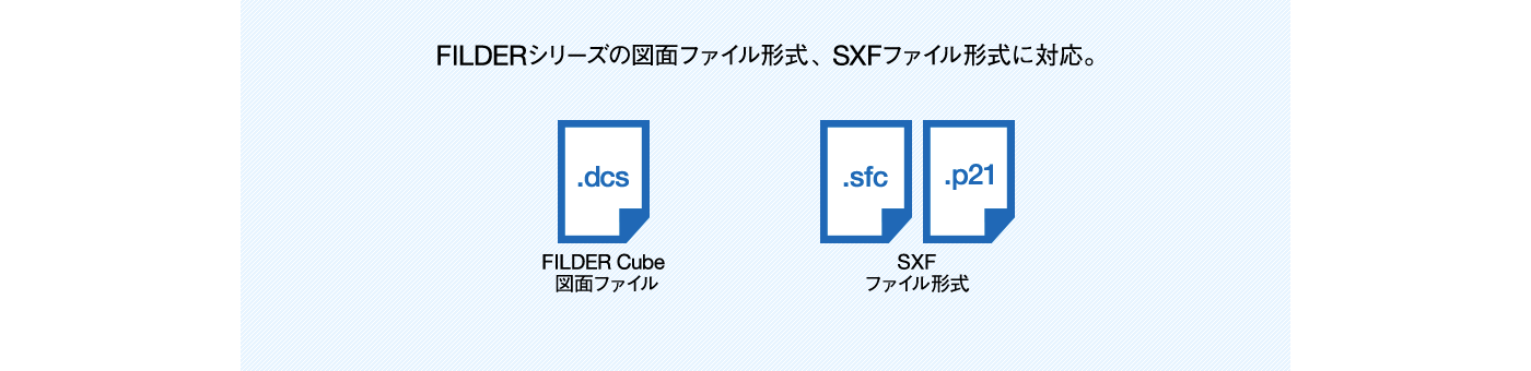 FILDERシリーズの図面ファイル形式、SXFファイル形式に対応。